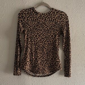 Leopard Print Long Sleeve Top- Medium